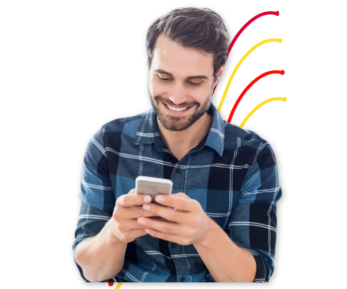 a boy with mobile