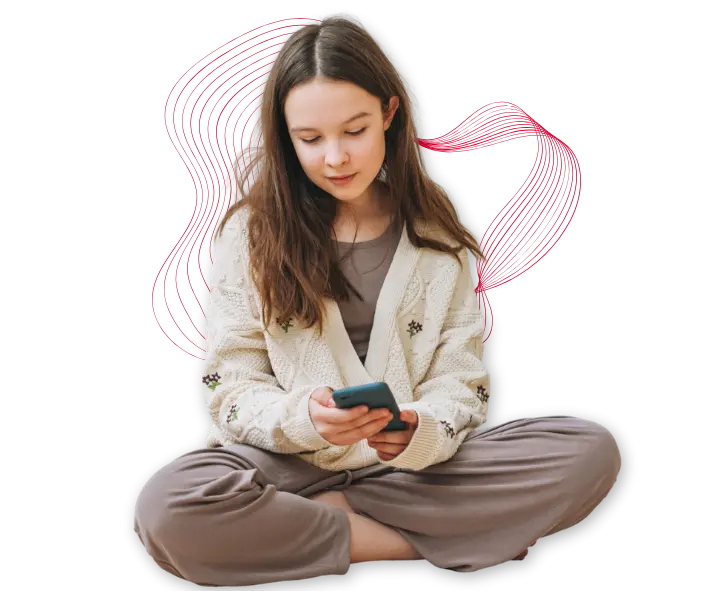 a girl with mobile 2