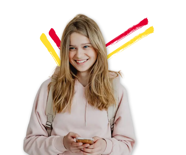 a girl with mobile 3